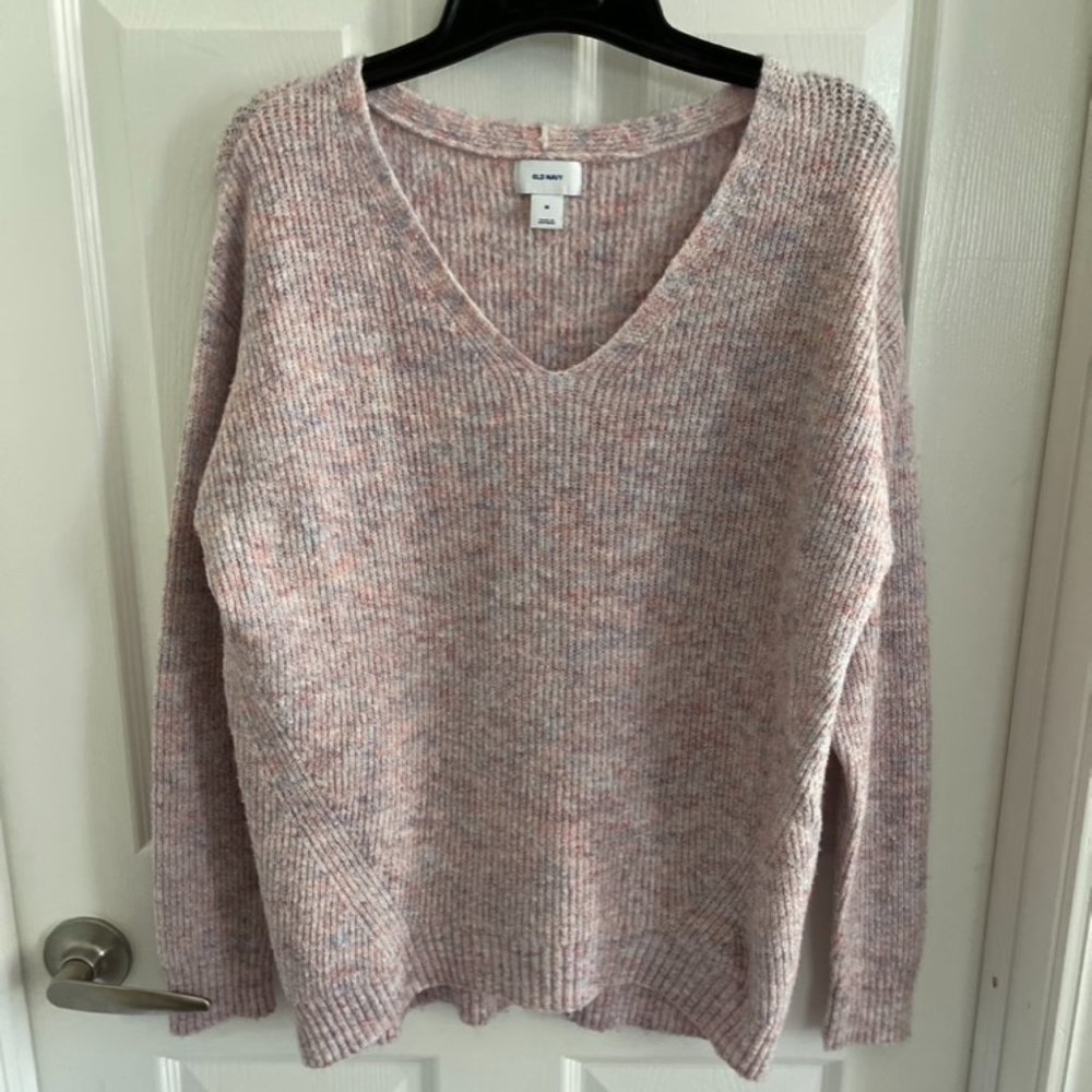 Old Navy Pink Flecks V Neck Sweater NWOT